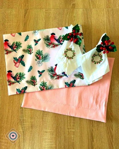 Servilleta de Tela Bordada color blanco Guirnalda