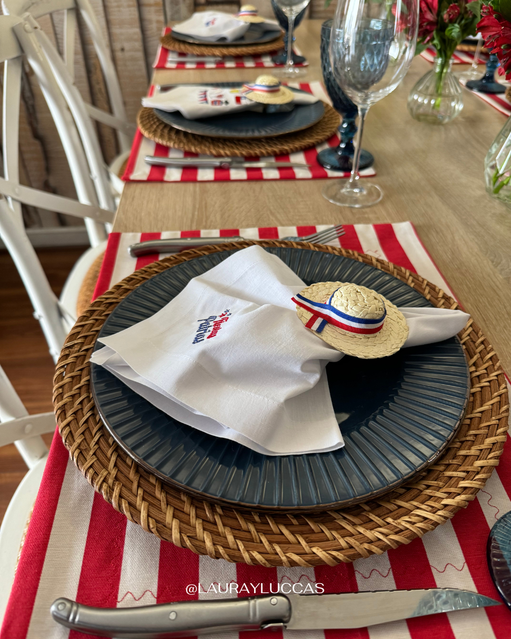 Servilletas de Tela Bordada color blanco Fiestas Patrias