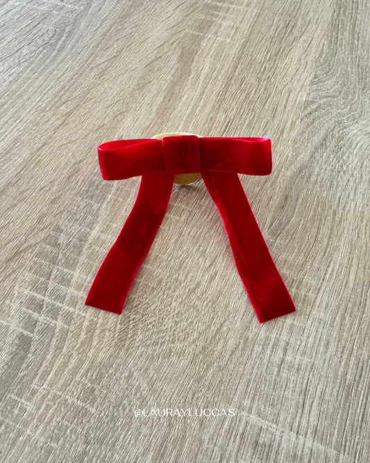 Porta servilleta Lazo Terciopelo rojo