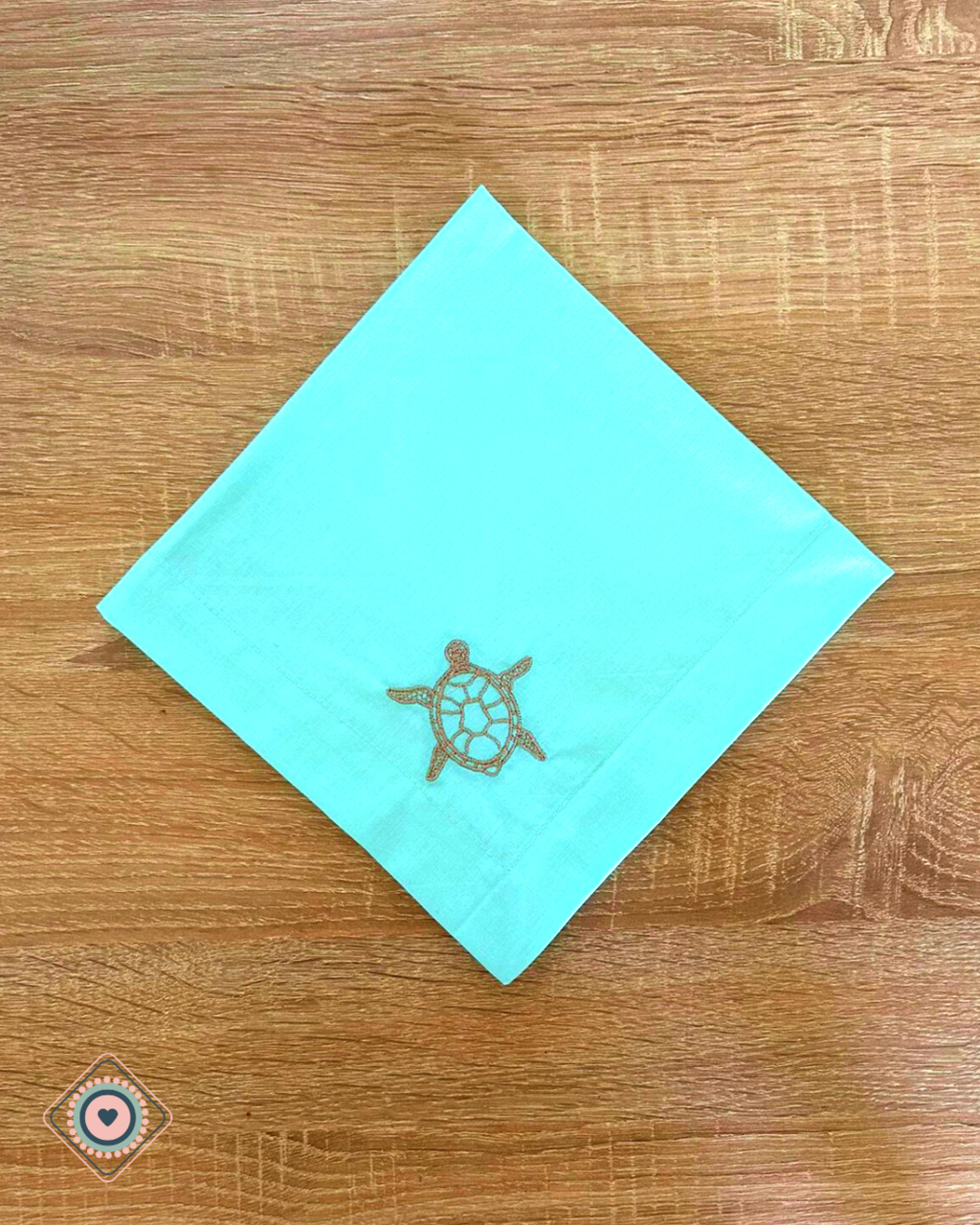 Servilleta de tela bordada tortuga