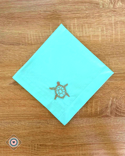 Servilleta de tela bordada tortuga