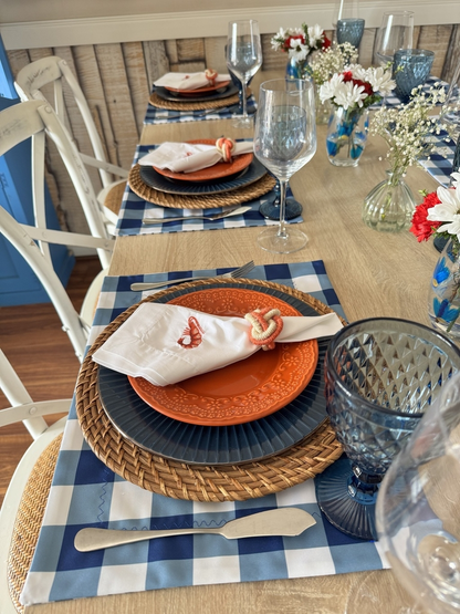 Set familia - 4 individuales doble faz Picnic Azul
