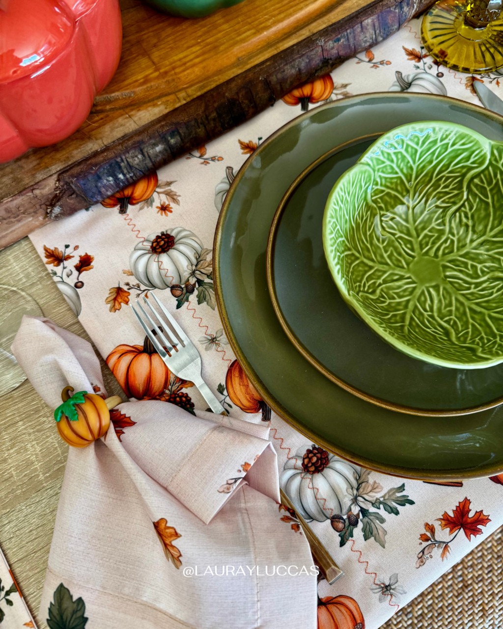 Servilleta de Tela 100% algodón estampada otoño americano
