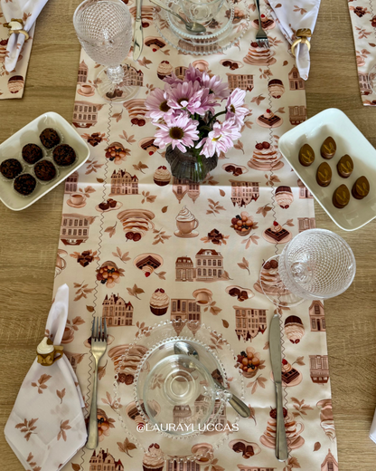 Servilleta de Tela 100% algodón estampada Chocolate Belga