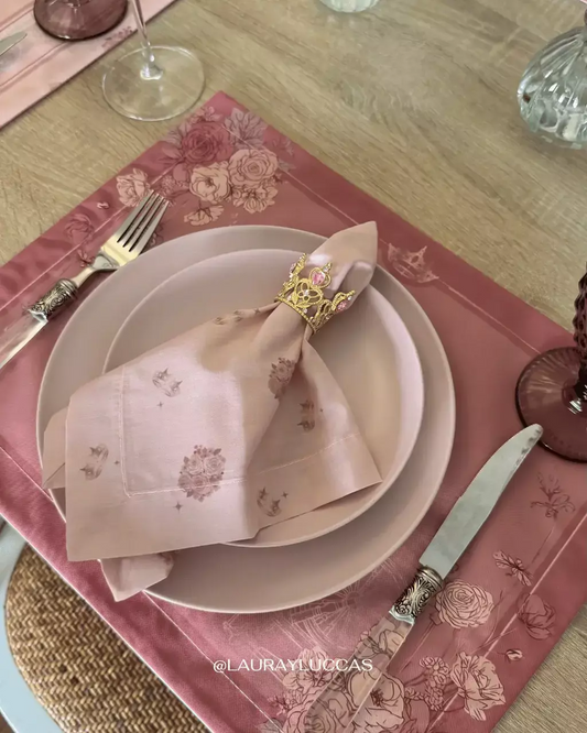 Kit de Mesa Aurora con servilleta estampada flores