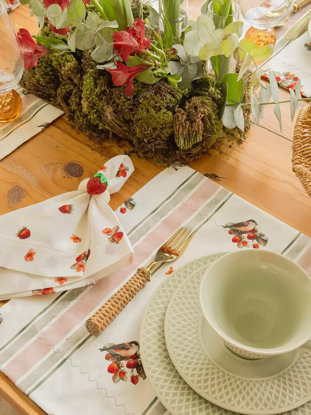 Servilleta de Tela Estampada Fraise de Paris