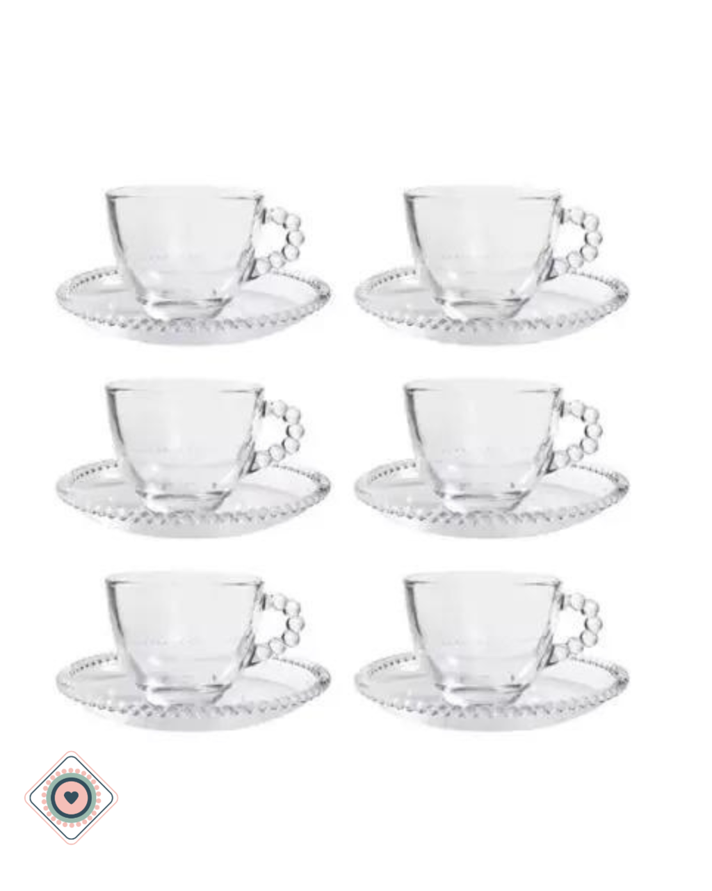 Set Tazas de té transparentes Pearl 250ml
