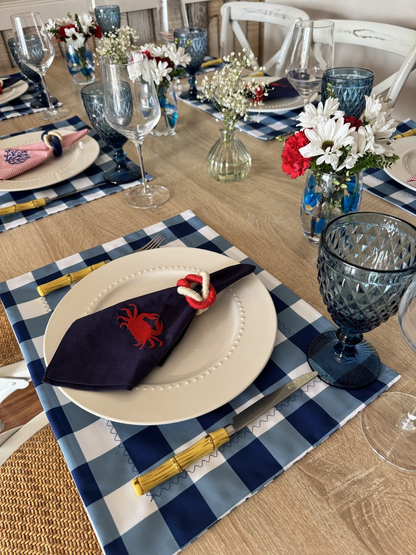 Kit de Mesa Picnic Azul con Servilletas Marinas