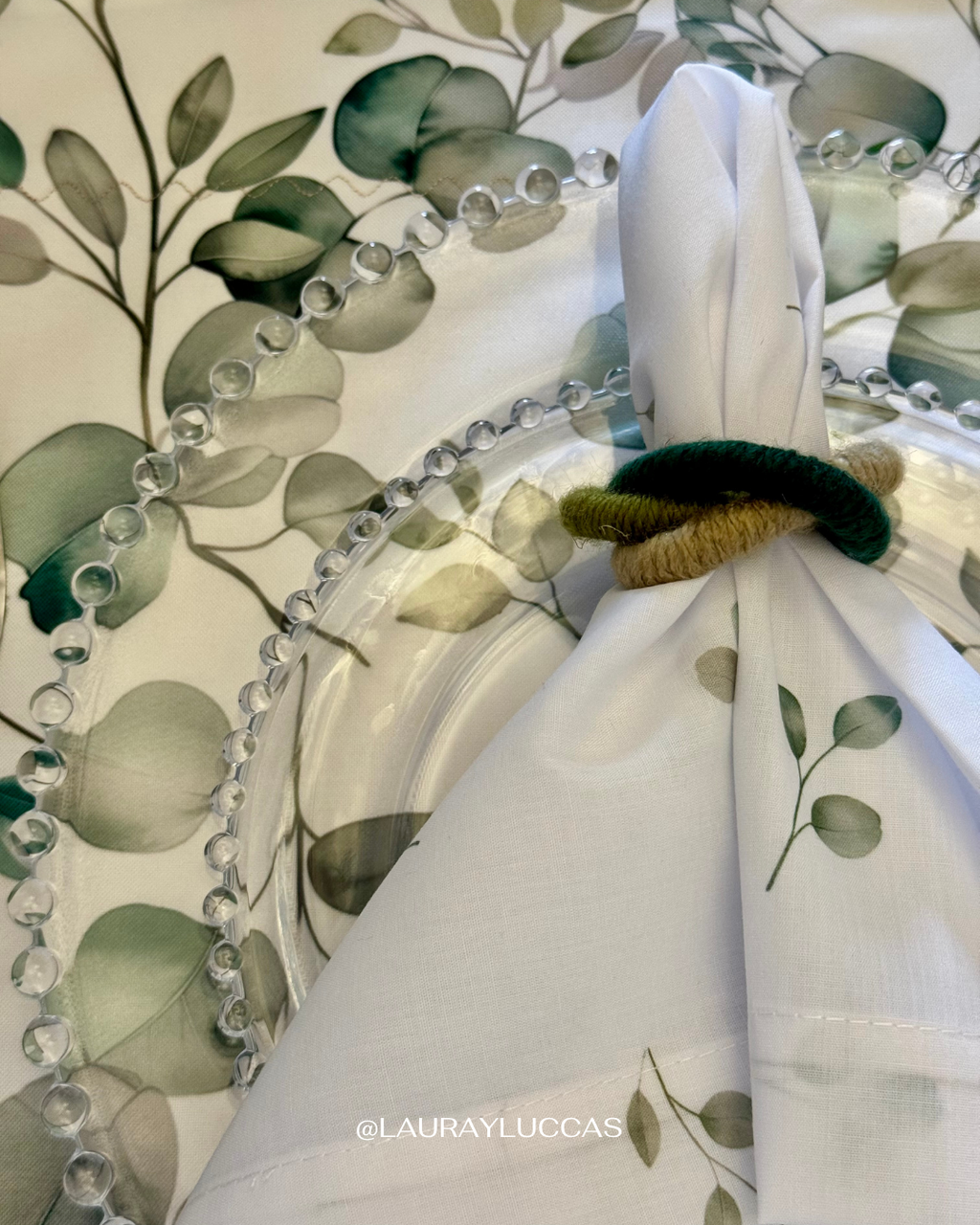 Servilleta de Tela Estampada Eucalipto