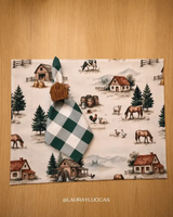 Kit de Mesa Puesta La Casona con servilleta estampada Vichy