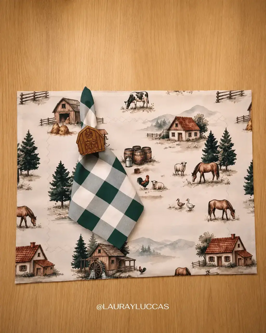 Kit de Mesa Puesta La Casona con servilleta estampada Vichy