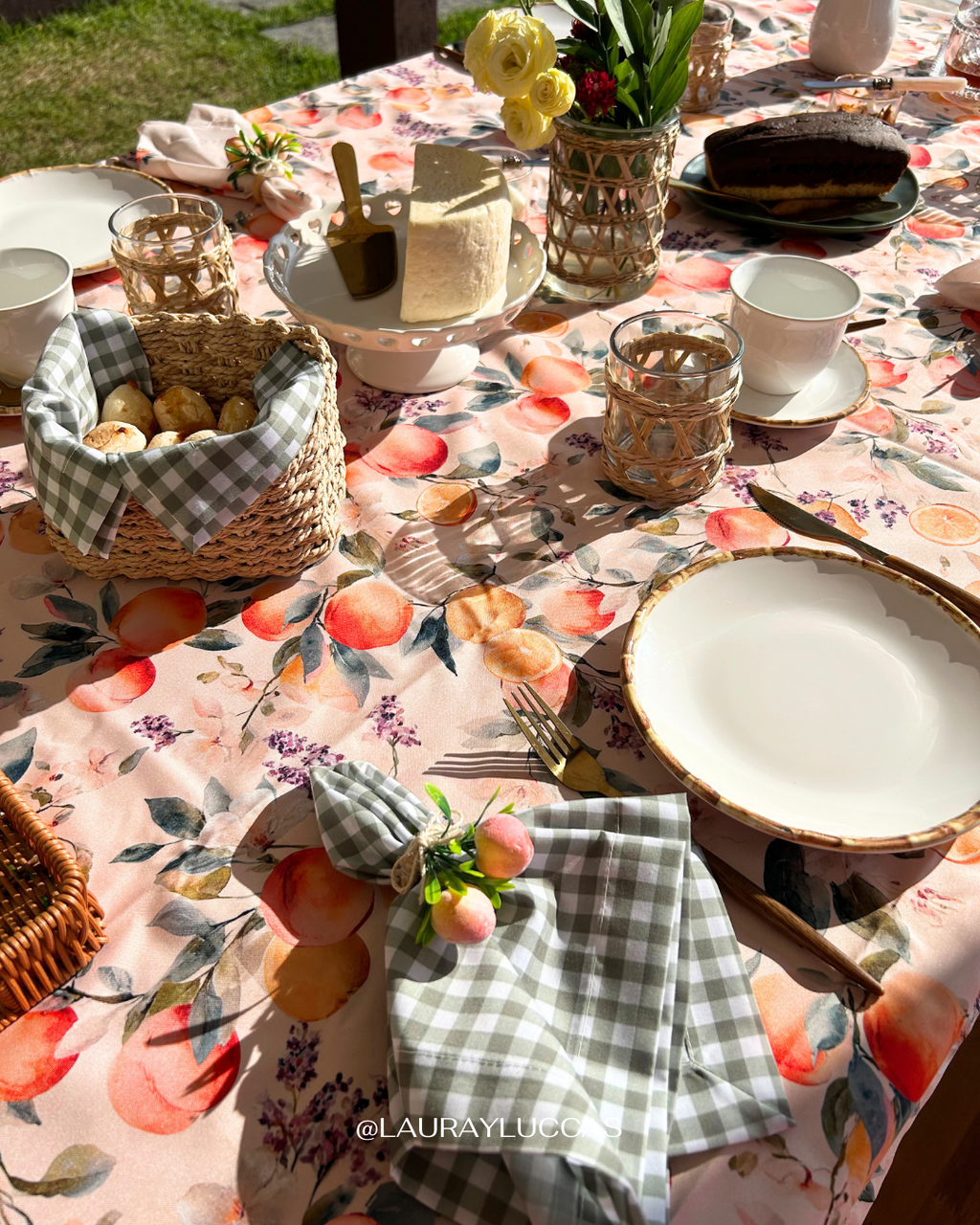 Servilleta de Tela Estampada Picnic Verde