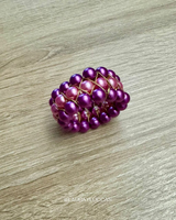 Porta Servilletas Perlas Lila con hilo dorado