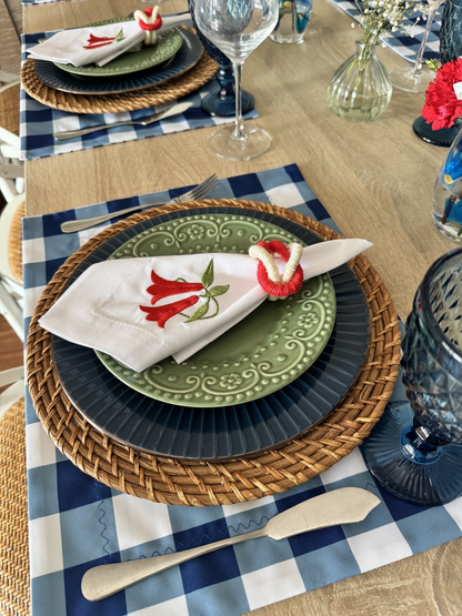 Kit de Mesa Picnic Azul con Servilletas Copihue