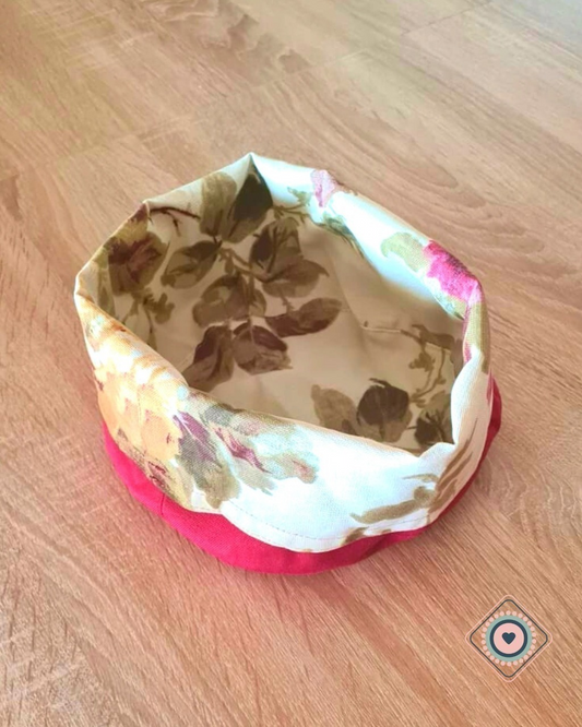 Panera doble faz rosas burdeo