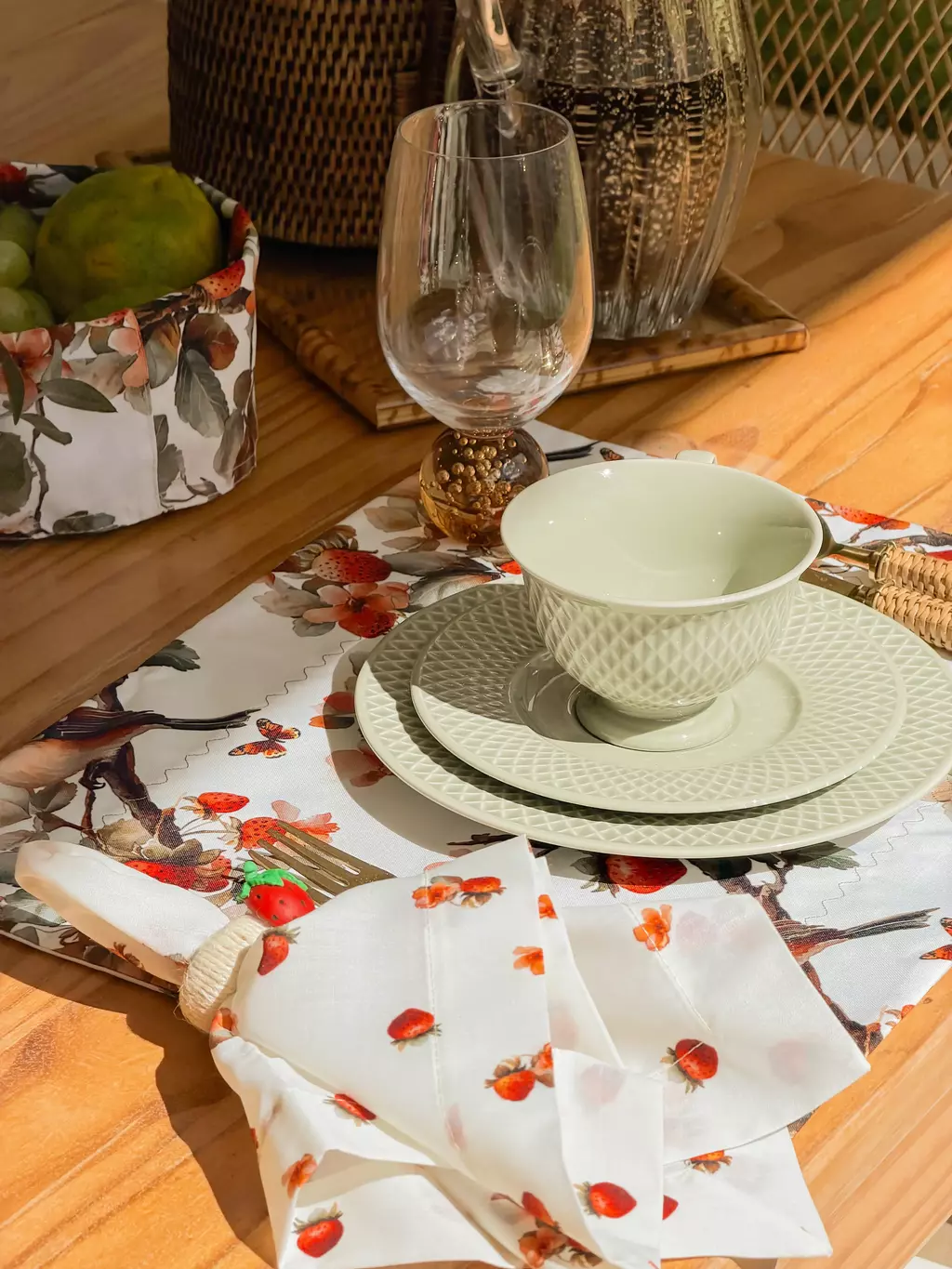Servilleta de Tela Estampada Fraise de Paris