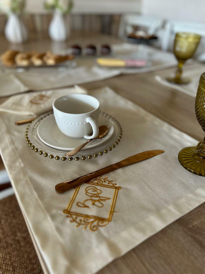 Kit de Mesa Puesta bordado monograma