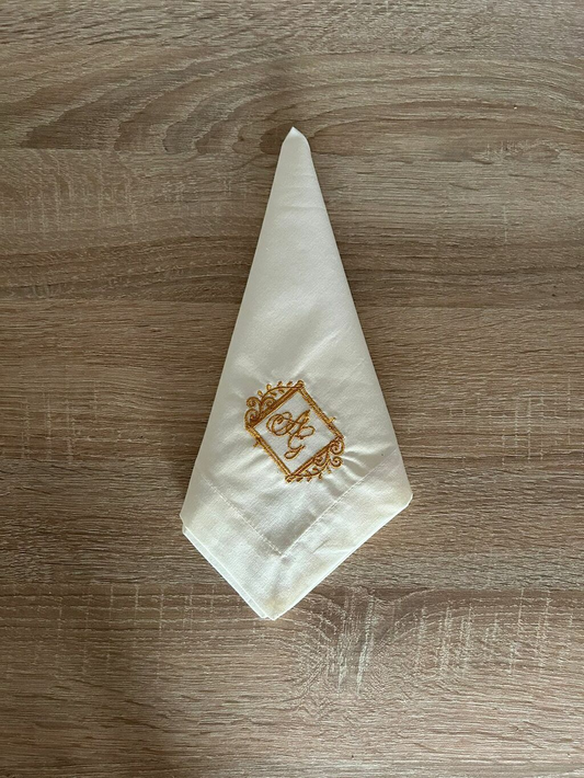 Servilletas de tela bordada monograma