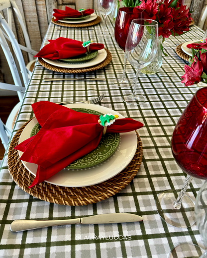 Mantel Rectangular Cuadrille Verde Berries