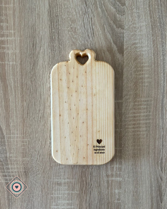 Tabla de madera Rectangular El principal ingrediente es el amor