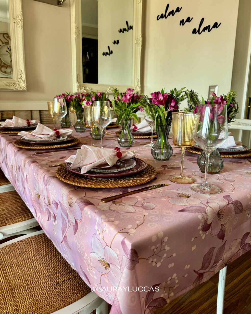 Mantel Rectangular Flor de Cerezo