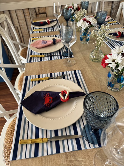 Kit de Mesa Picnic Azul con Servilletas Marinas