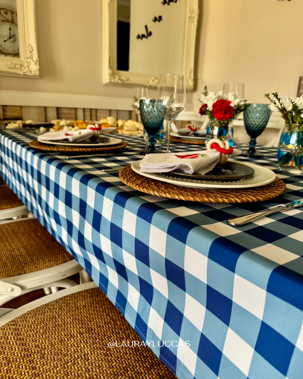 Mantel Rectangular Picnic azul