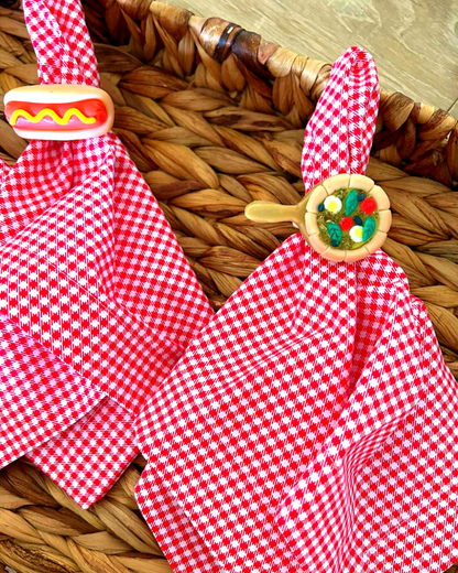 Kit Servilletas Cuadrille y Porta Servilletas Hot Dog