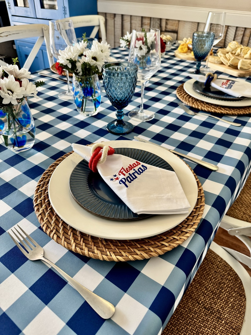 Mantel Rectangular Picnic azul