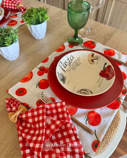 Kit de Mesa Puesta Italia con servilletas picnic rojo