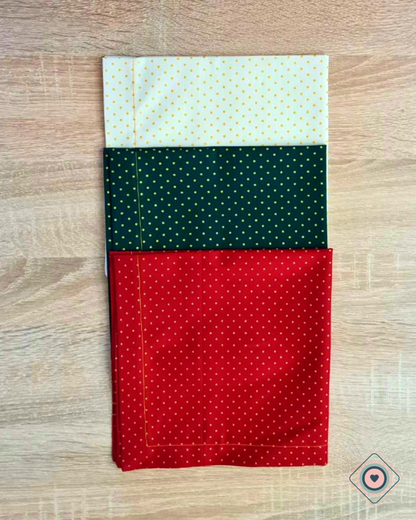 Servilleta de Tela Color Burdeo Lunares dorado