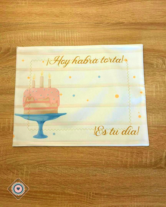 Individual de tela doble faz Impermeable Es tu día (cumpleañero)