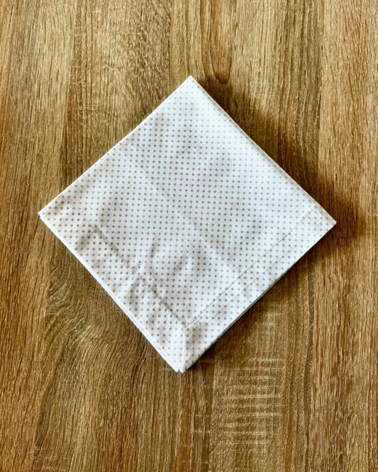 Servilleta de Tela Estampada Lunares beige (fondo blanco)