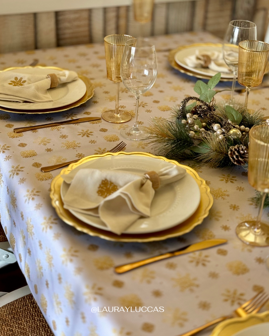 Mantel Rectangular Copos de nieve