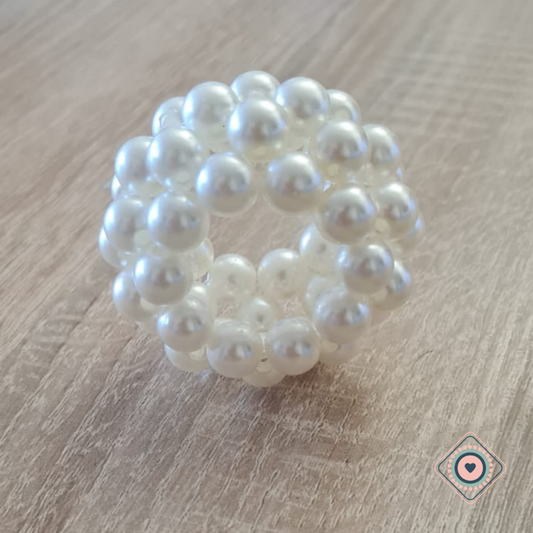 Porta Servilletas Erizo Perlas Blanco invierno
