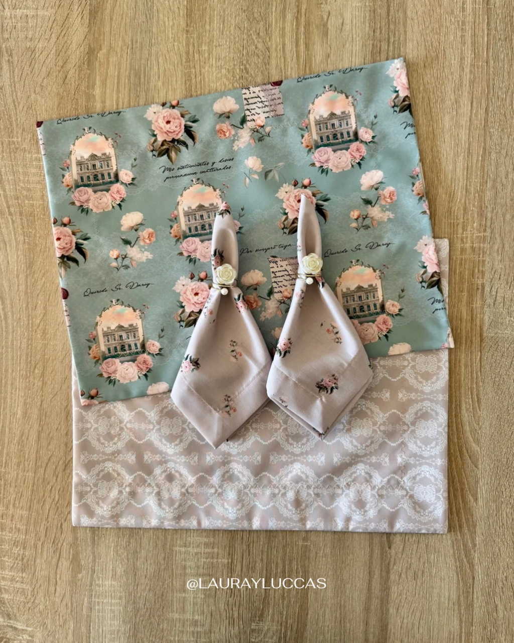 Kit de Mesa Orgullo y Prejuicio servilleta beige