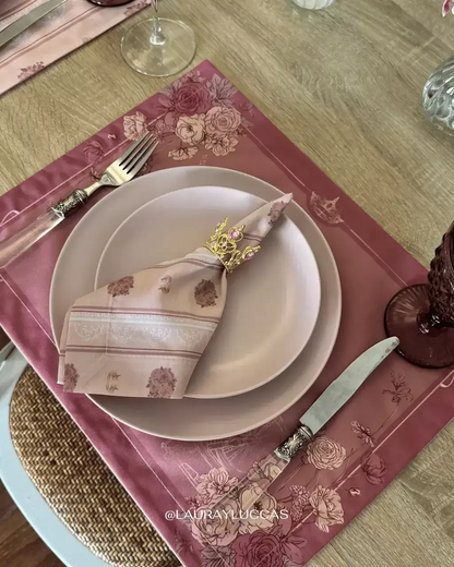 Kit de Mesa Aurora con servilleta estampada rayas flores