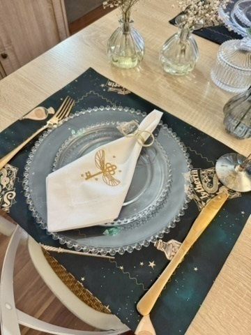 Kit de Mesa Slytherin Harry Potter (servilletas bordadas)