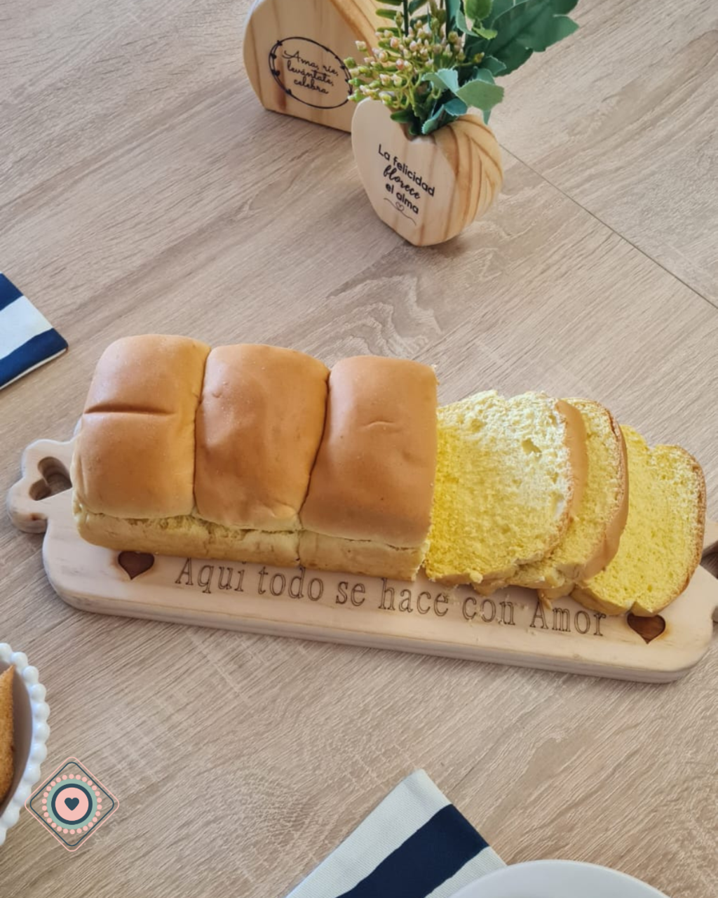 Tabla de madera Rectangular Aquí todo se hace con amor