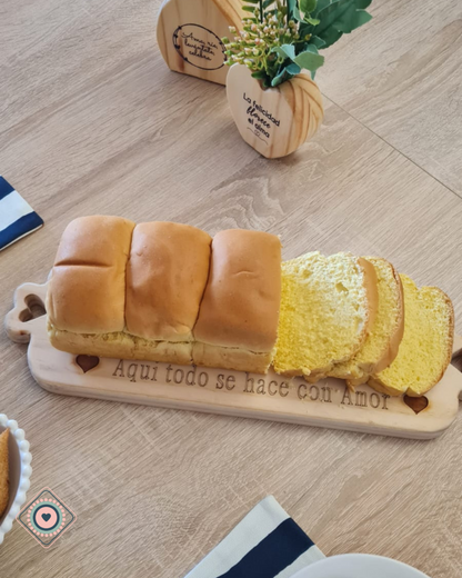 Tabla de madera Rectangular Aquí todo se hace con amor