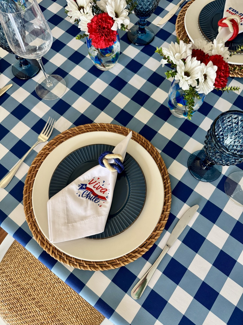 Mantel Rectangular Picnic azul