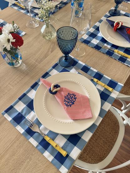 Kit de Mesa Picnic Azul con Servilletas Marinas