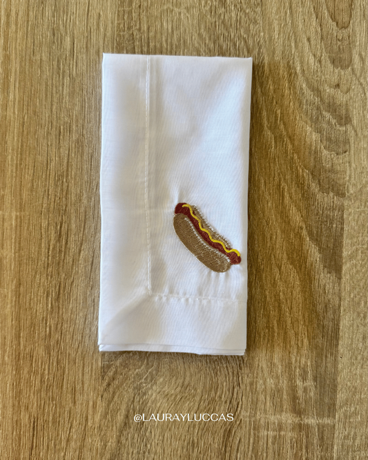 Servilleta Bordada Hot Dog - American Diner