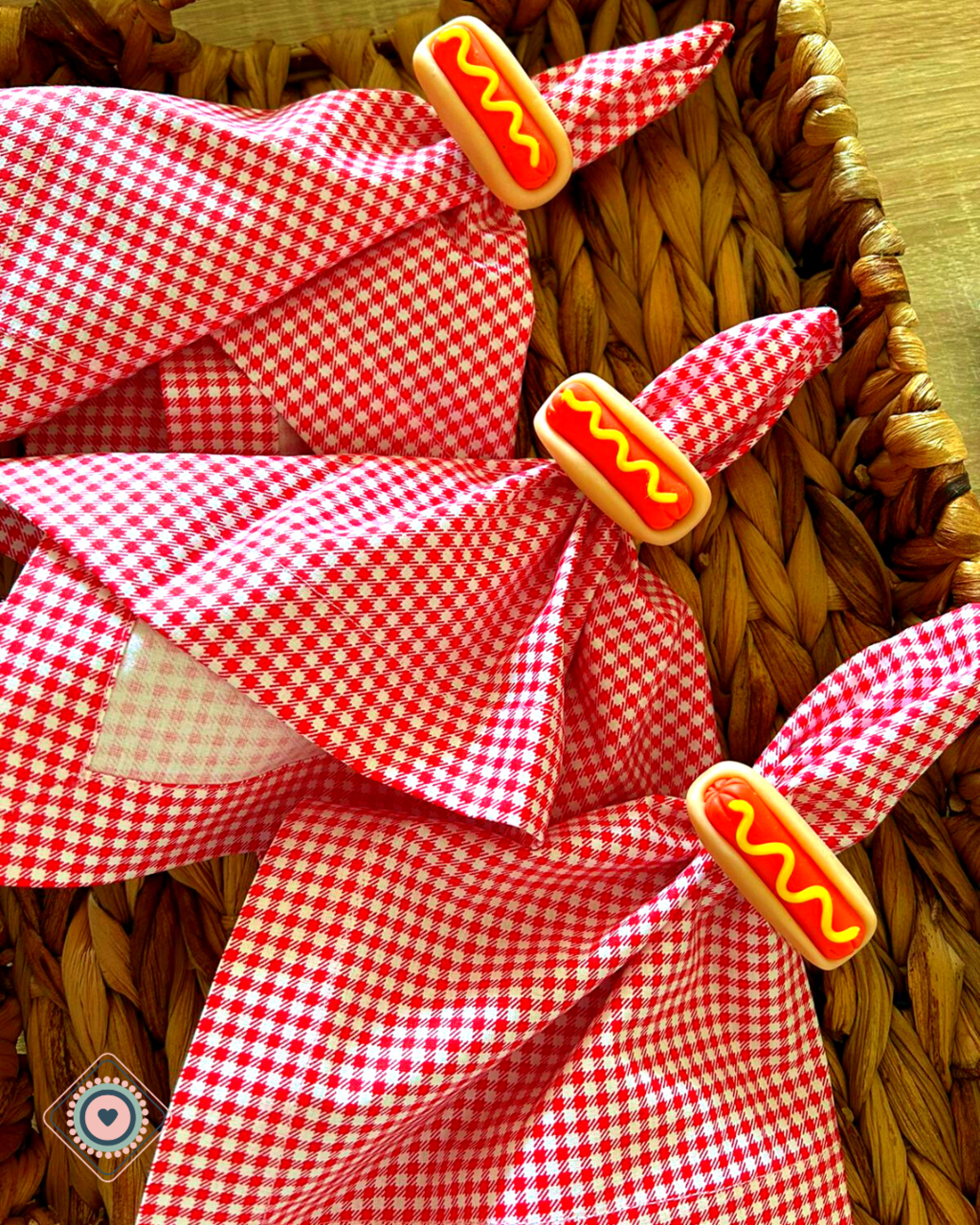 Kit Servilletas Cuadrille y Porta Servilletas Hot Dog