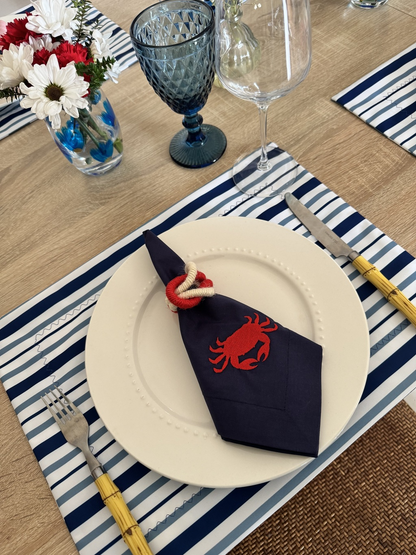 Kit de Mesa Picnic Azul con Servilletas Marinas