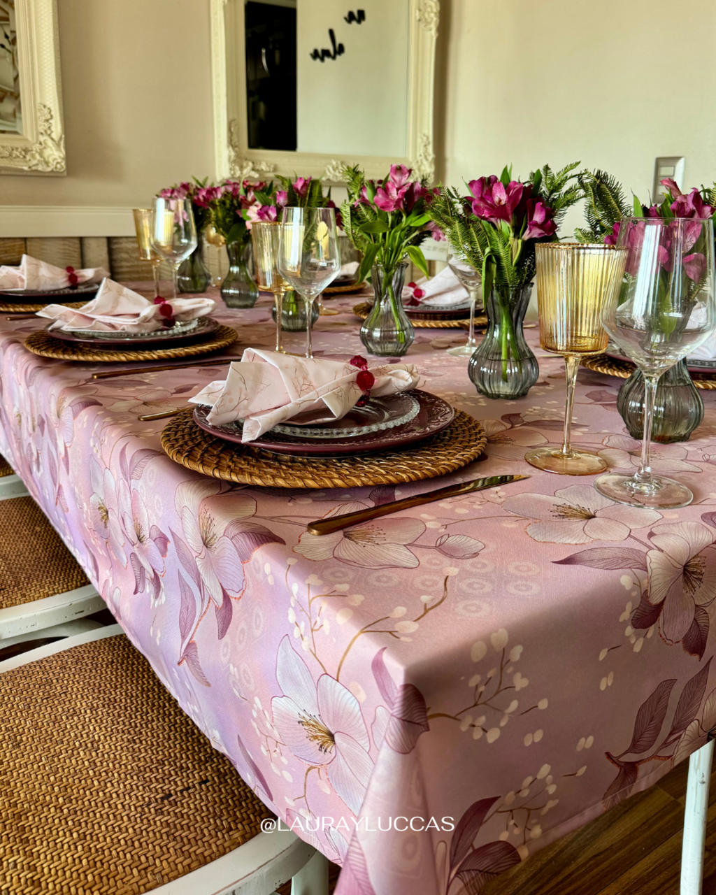 Mantel Rectangular Flor de Cerezo