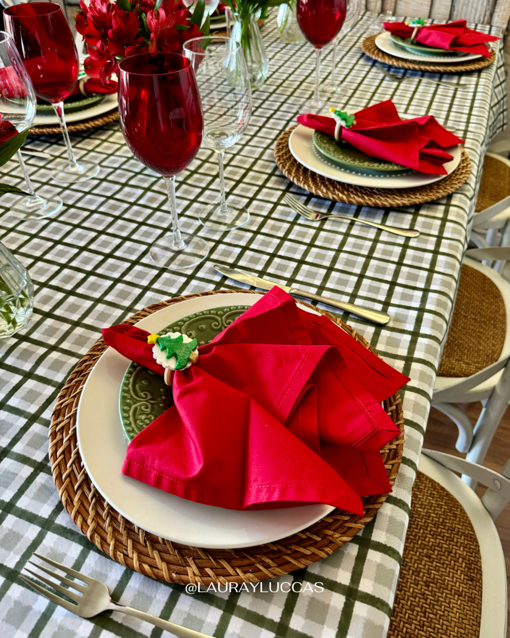 Mantel Rectangular Cuadrille Verde Berries