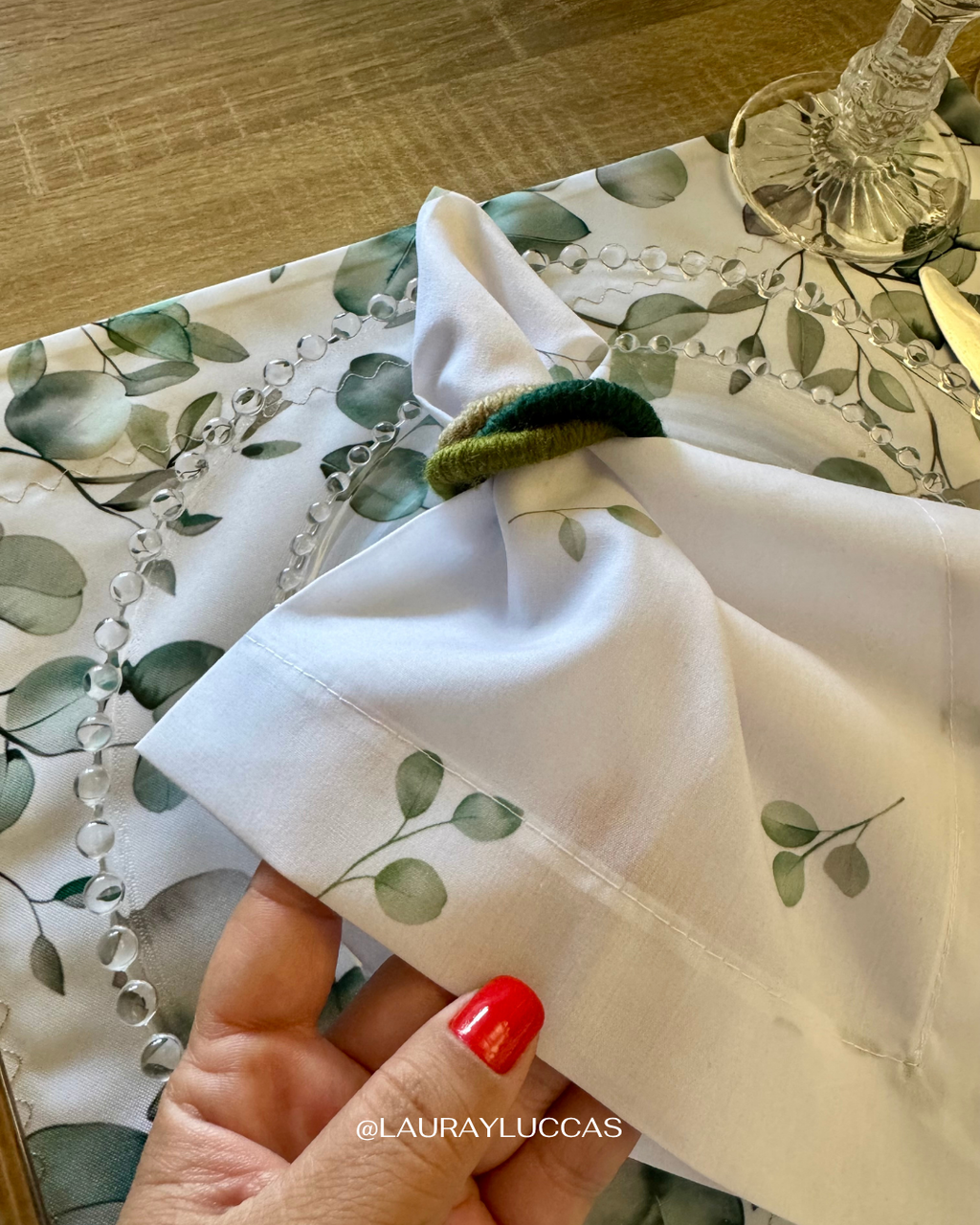 Servilleta de Tela Estampada Eucalipto