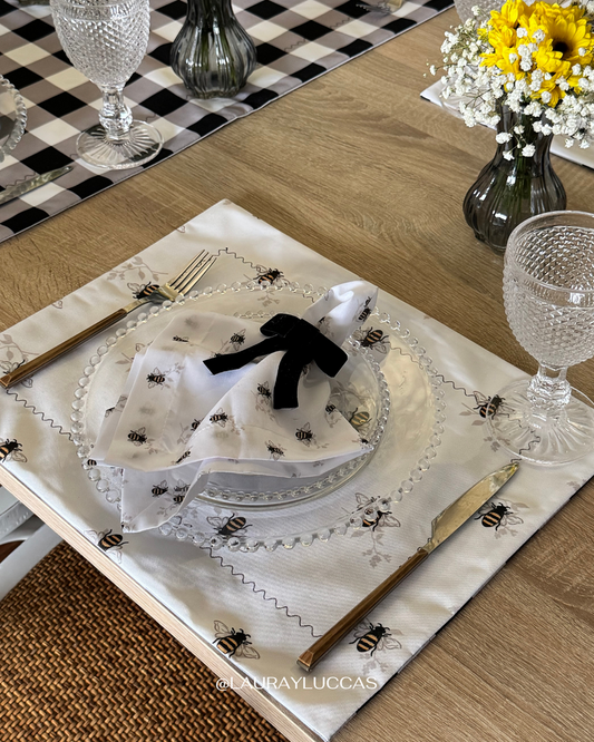 Set familia - 4 individuales doble faz Abeja Dorada