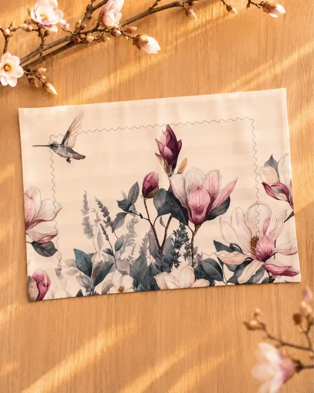 Individual de tela doble faz impermeable Las Magnolias